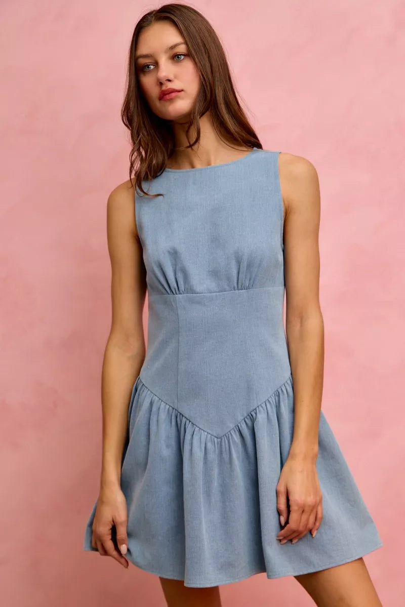 Fit & Flare Sleeveless Denim Mini Dress – Statement New Orleans