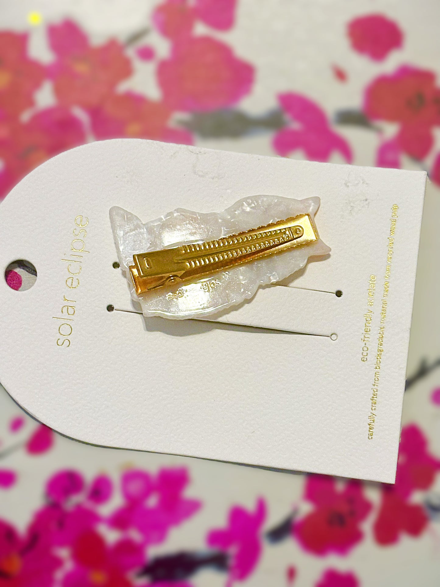 Pasador de pelo con forma de gato persa pintado a mano