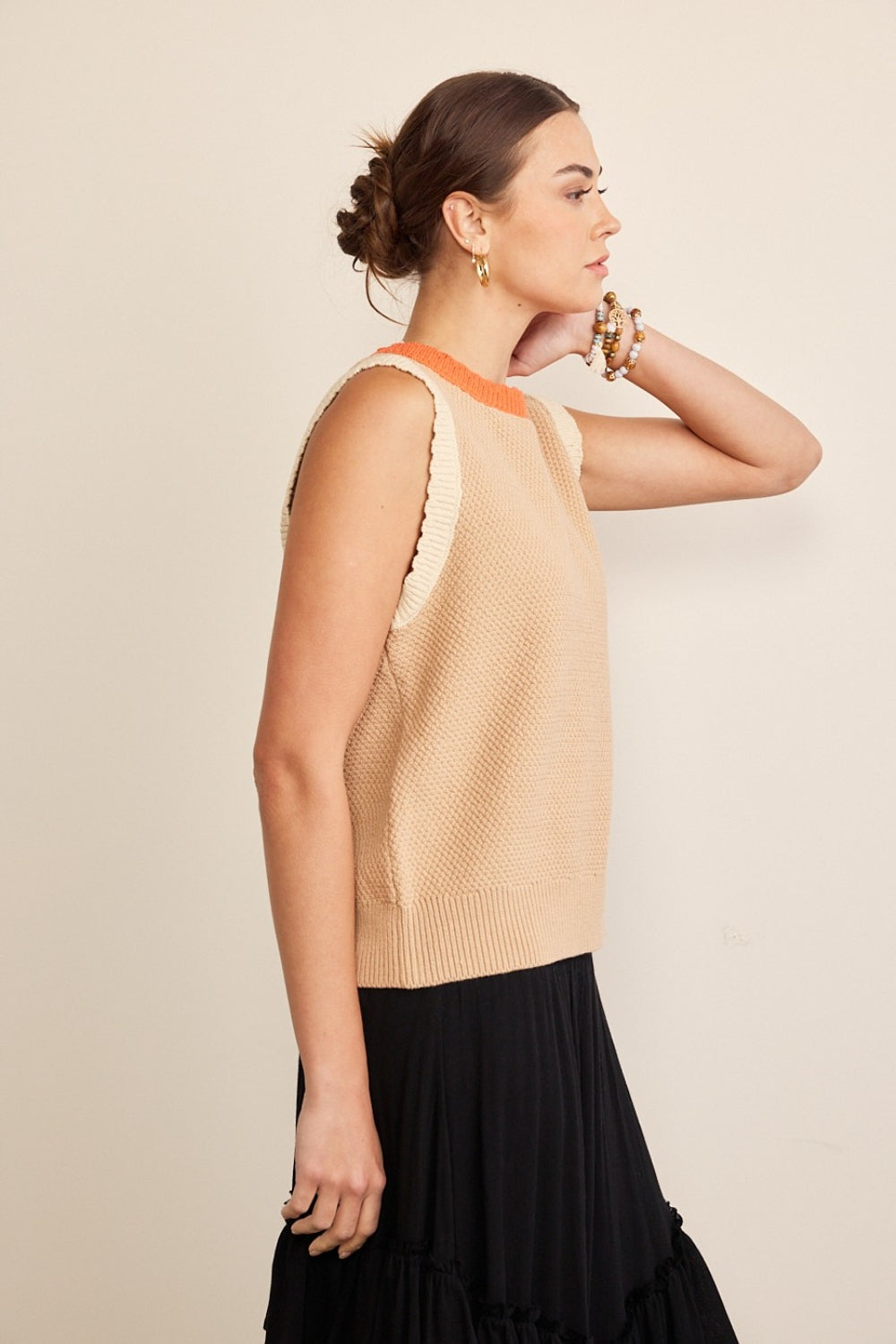 Fall Palette Round Neck Sweater Vest