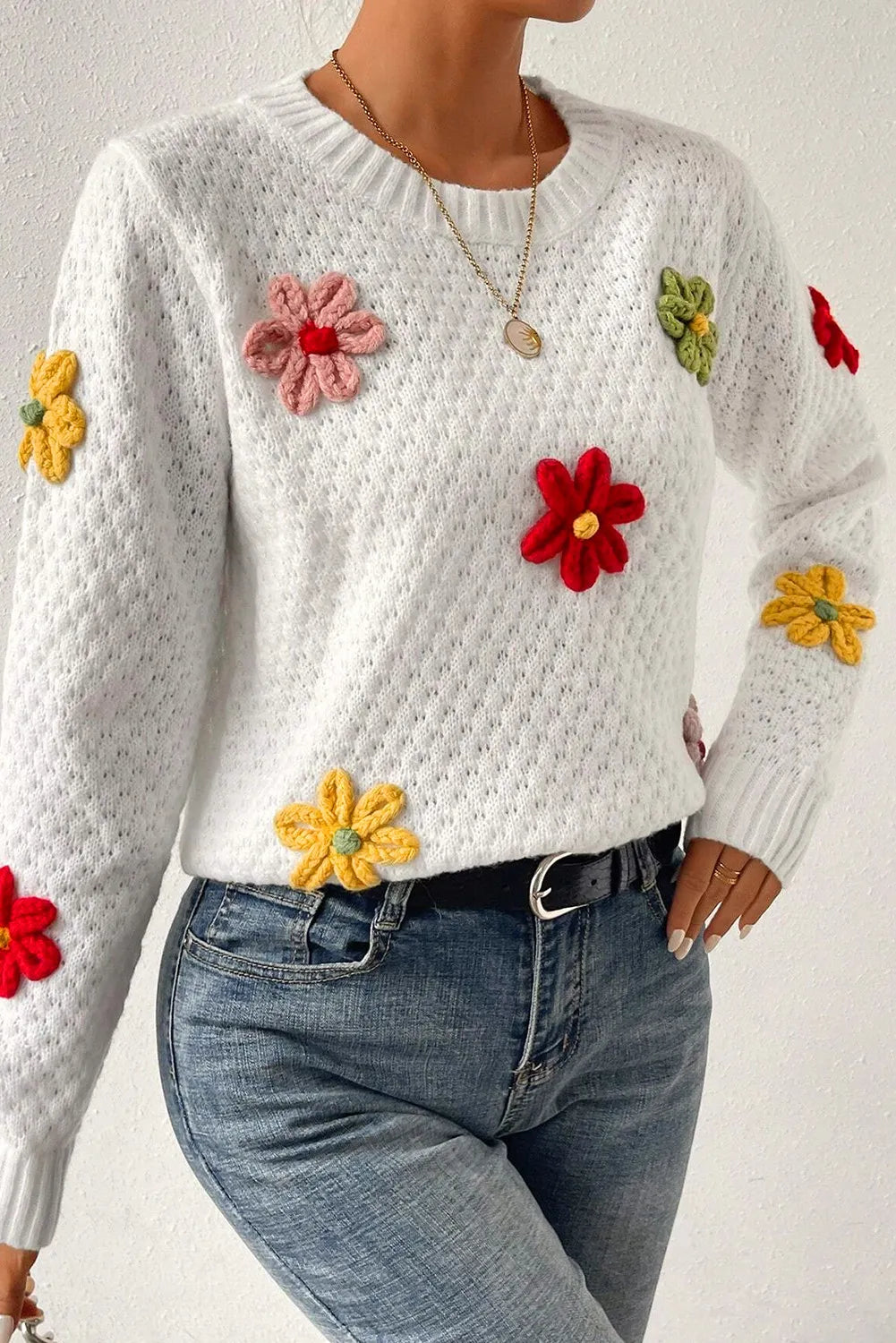 Crochet Flower Sweater