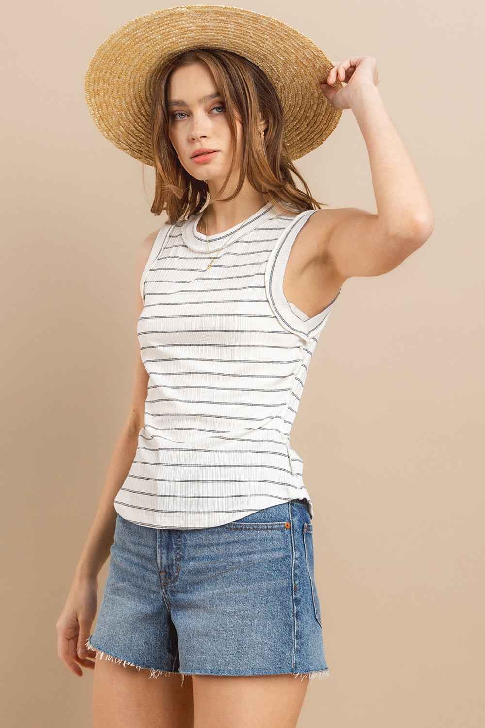 Striped Round Neck Tank