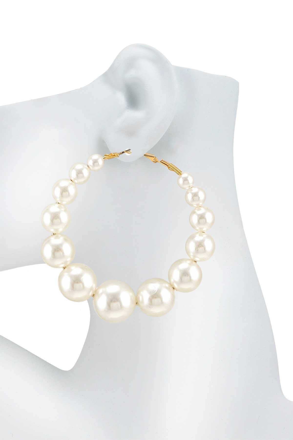 Boss Babe Large Pearl Hoops