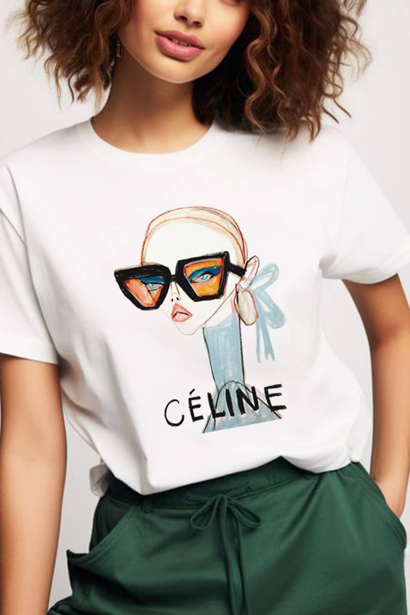 Celine Chic Short Sleeve Statement Tee