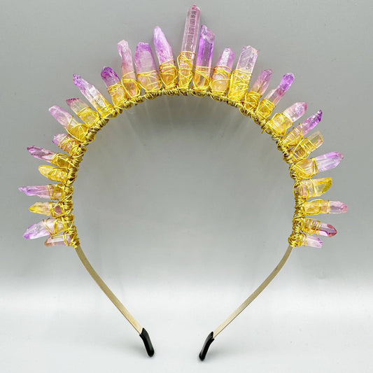Carnival Goddess Amethyst & Gold Wrap Headband