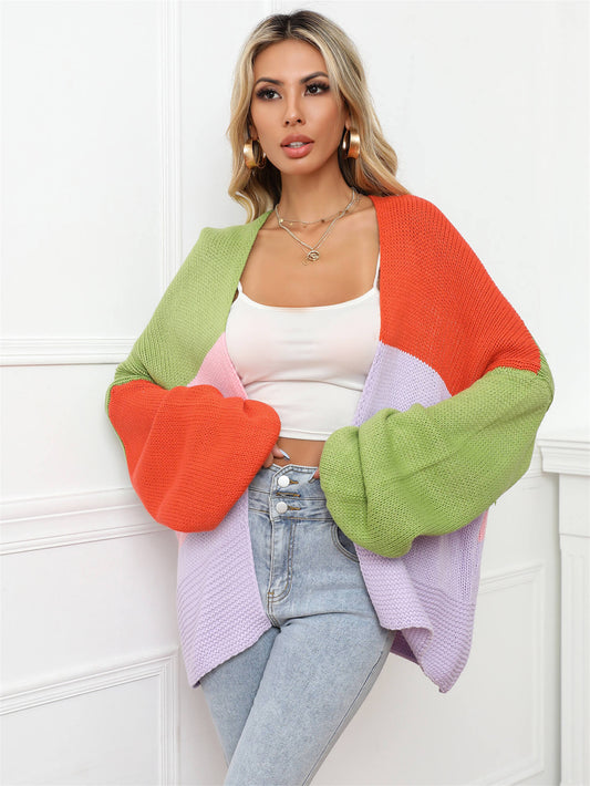 Color Block Balloon Sleeve Cardigan Statement New Orleans