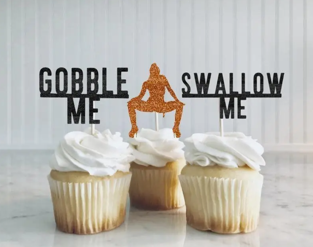 Gobble Me... Swallow Me Cupcake Toppers Statement New Orleans