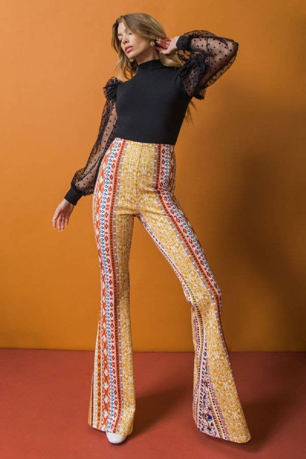 Let's Disco - Bold Print Flare Pant Statement New Orleans