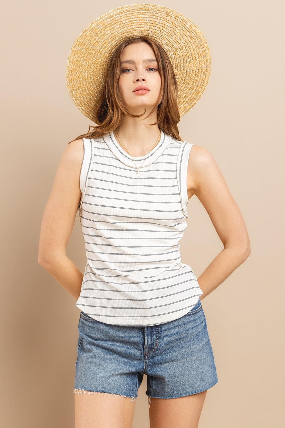 Striped Round Neck Tank