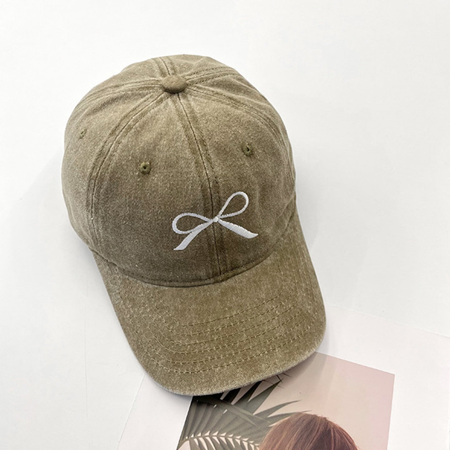 Bow Embroidered Cap