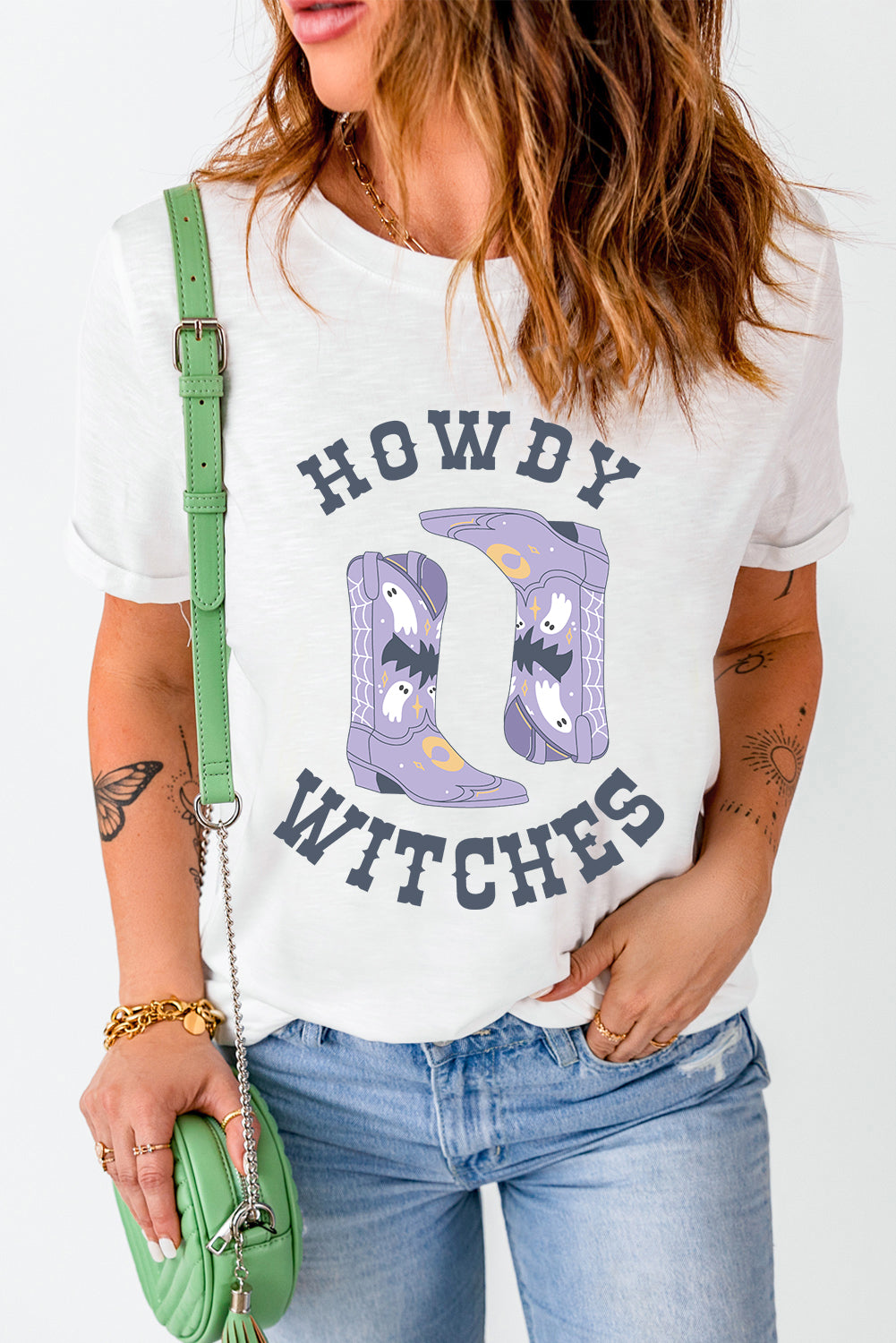 Howdy Witches Round Neck Short Sleeve Tee