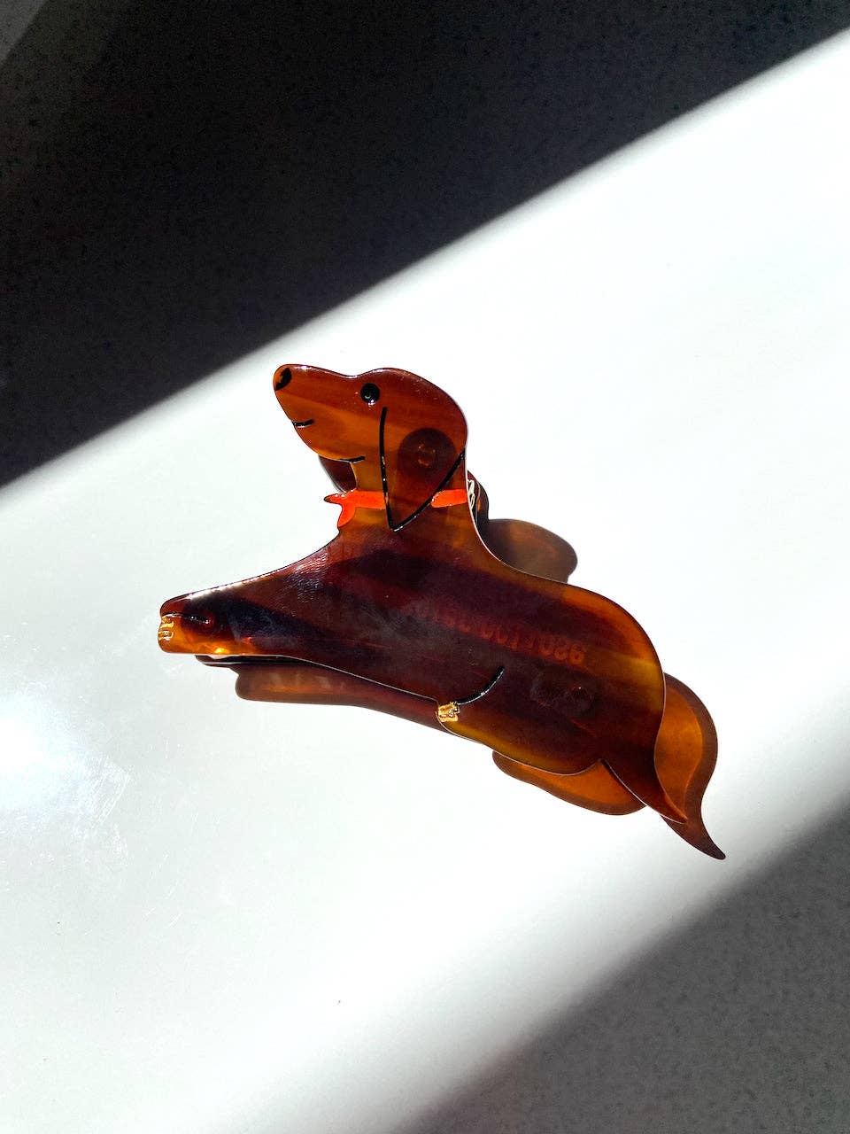 Hand-painted Dachshund Claw Hair Clip