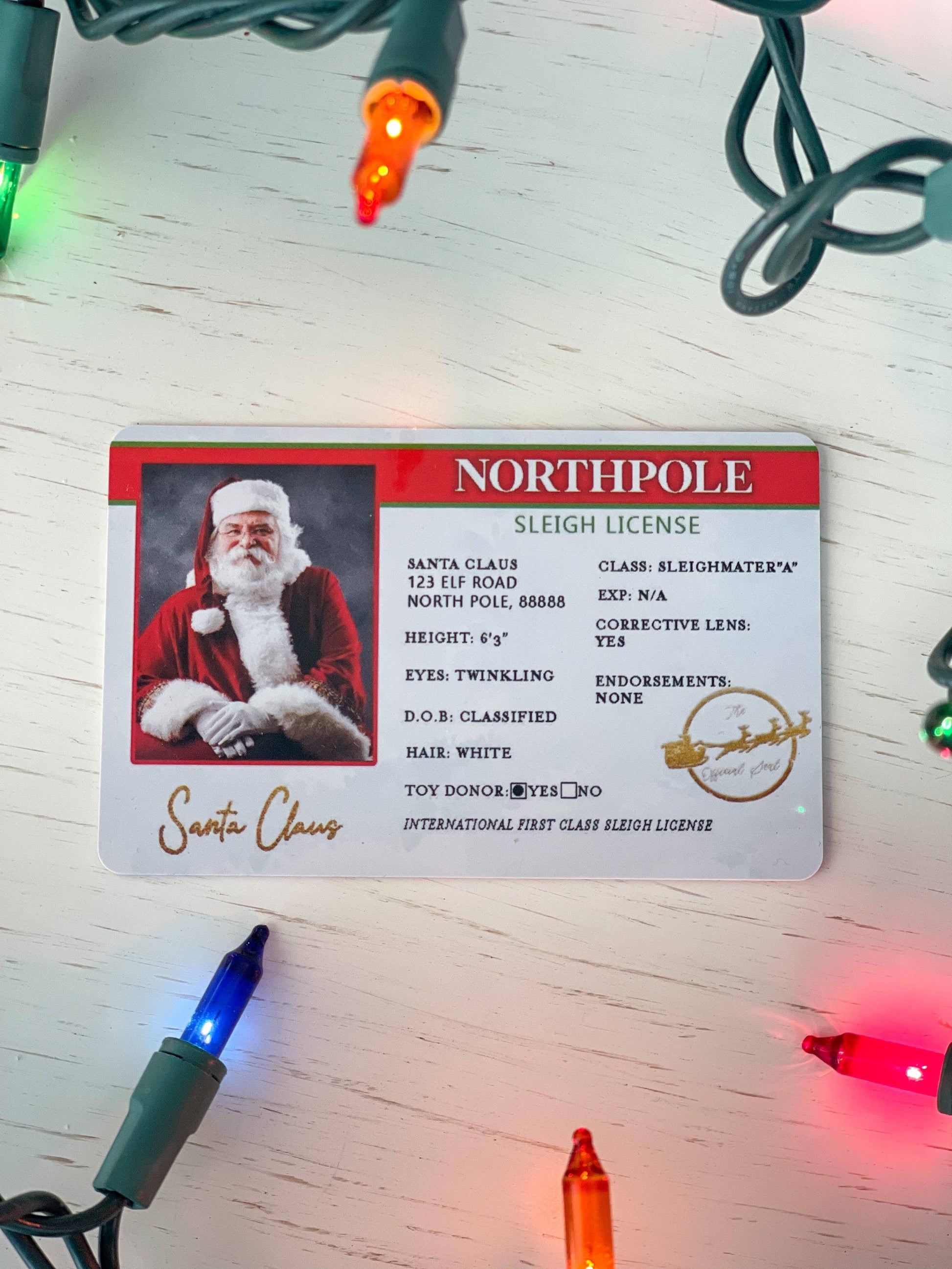 Santa Sleigh Driver License - Statementnola