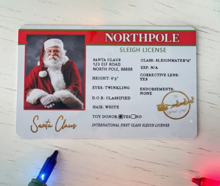 Santa Sleigh Driver License - Statementnola