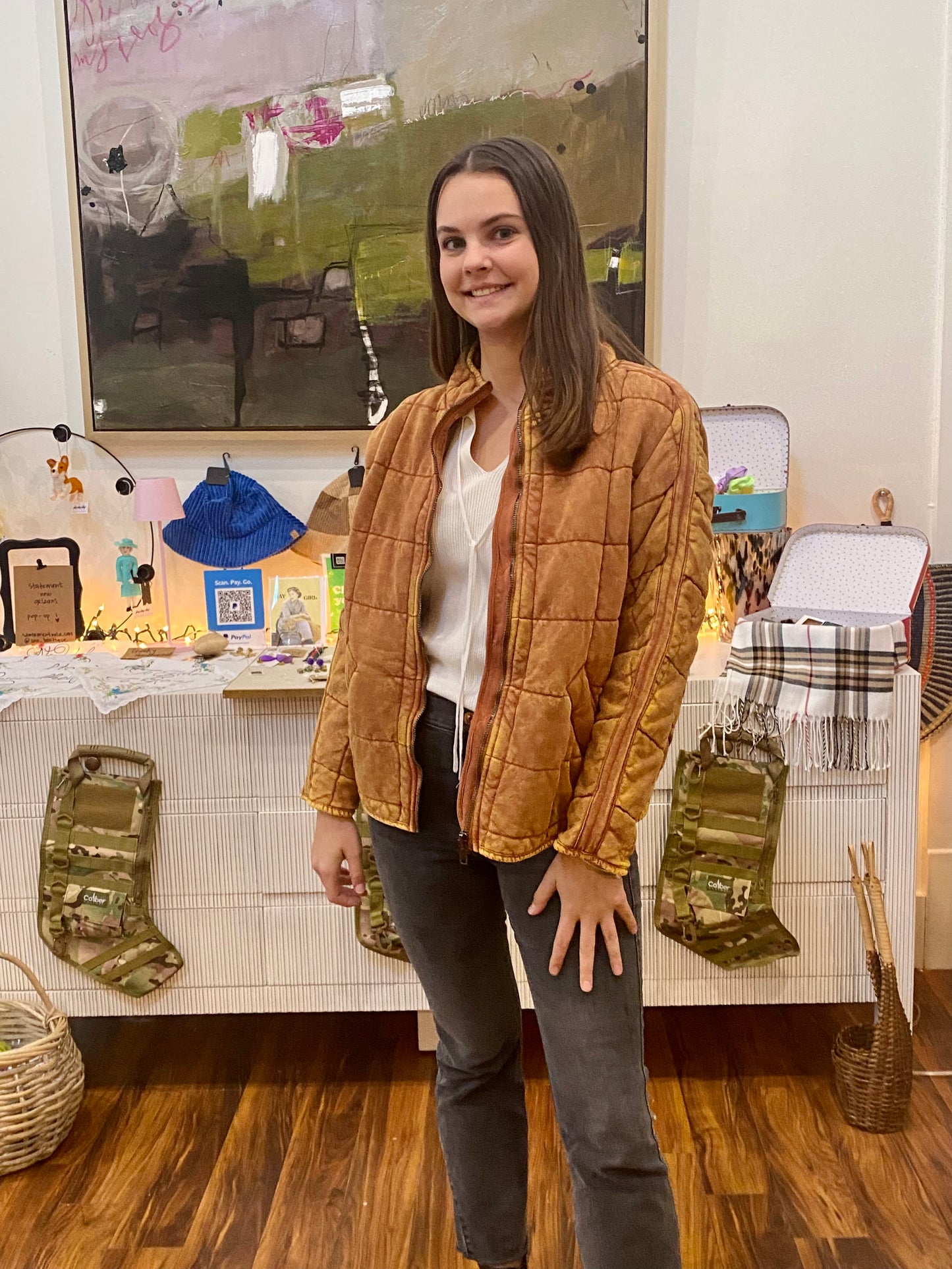 Washed Dolman Quilted Jacket With Pockets l Mustard - Statementnola